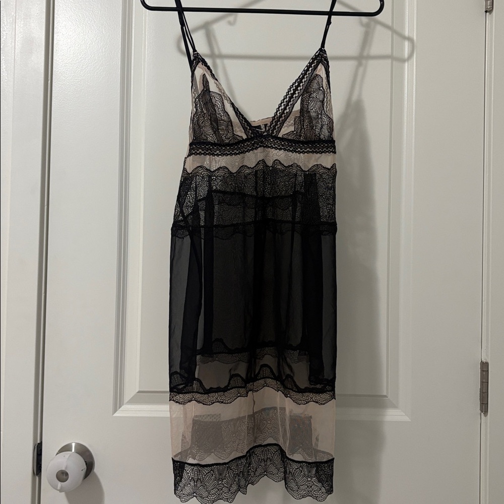 Victoria's Secret Black and Tan Lace